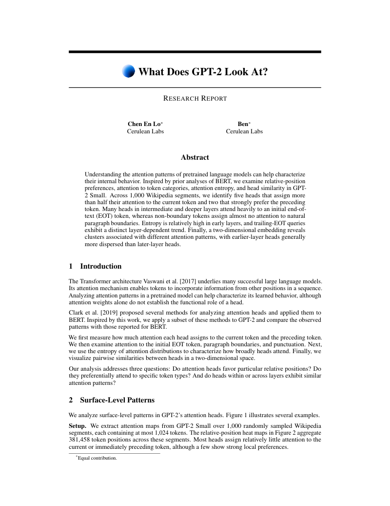 First page of What Does GPT-2 Look At?